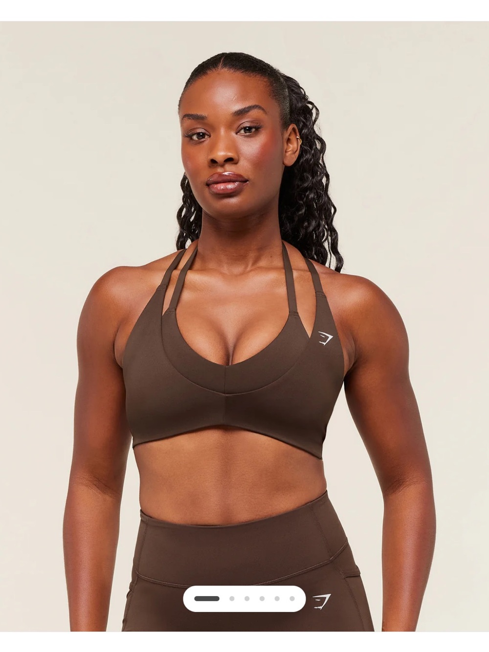 Gym-Ready Double Strap Sports Bra in Chocolate Brown